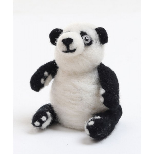 Ashford Needle Felting Kit Panda (incl. step-by-step instructions, a felting needle, fibre, & needle felting foam)