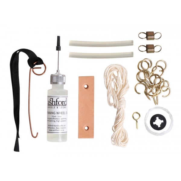 Ashford Maintenance Kit - (incl. bottle of oil, tension springs, flyer hooks, wire threading hook, brake band,etc) 